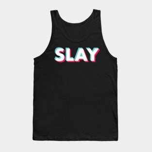 Slay Glitch White Tank Top